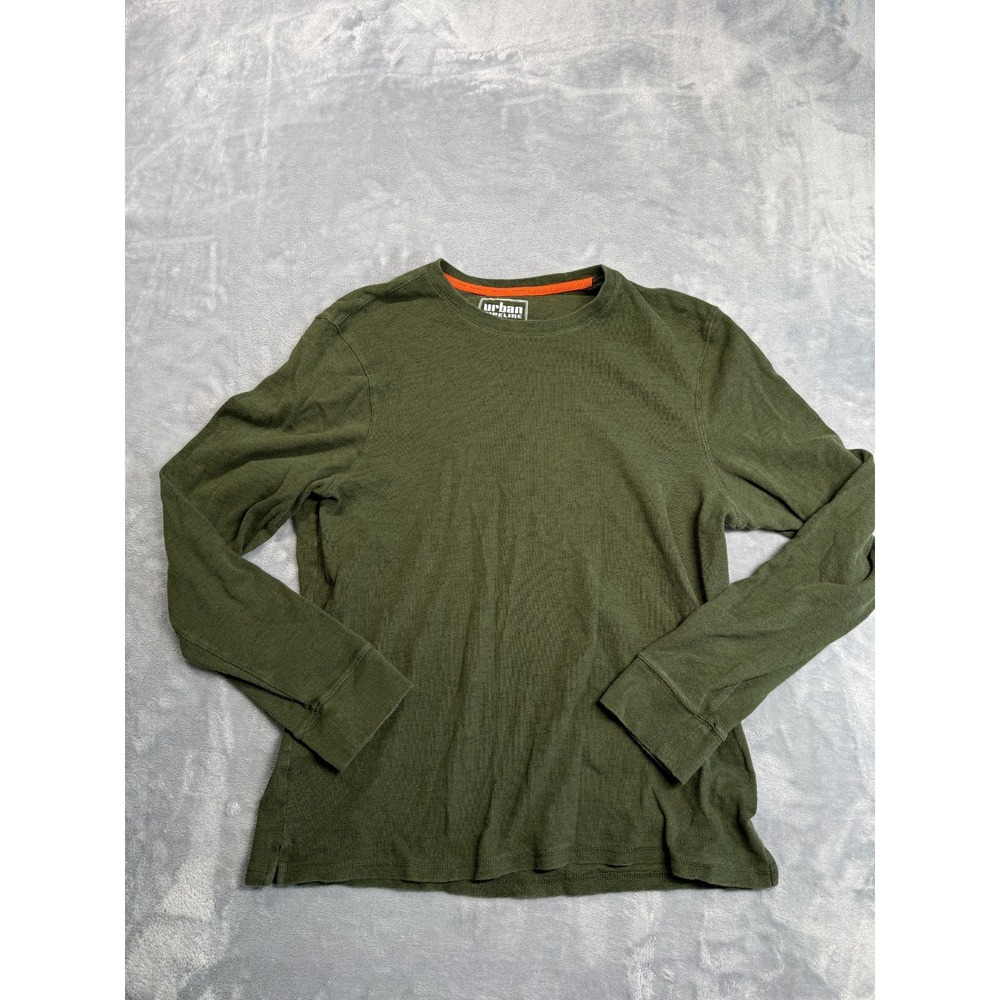 Urban Pipeline T Shirt Men XL Olive Green Long Sleeve Slim Fit Crewneck Pullover